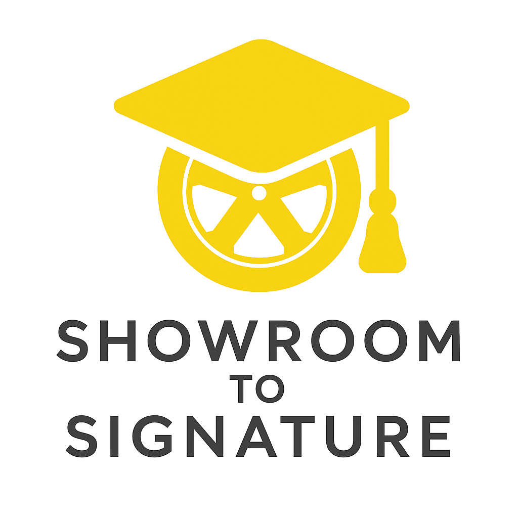 Showroom to Signature automotive sales training logo - Autosales Academy branding